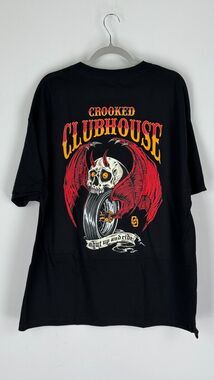 Crooked Clubhouse Shut Up and Ride 4 Tee Mens Black Shirt Crew Neck Size XXL NEW